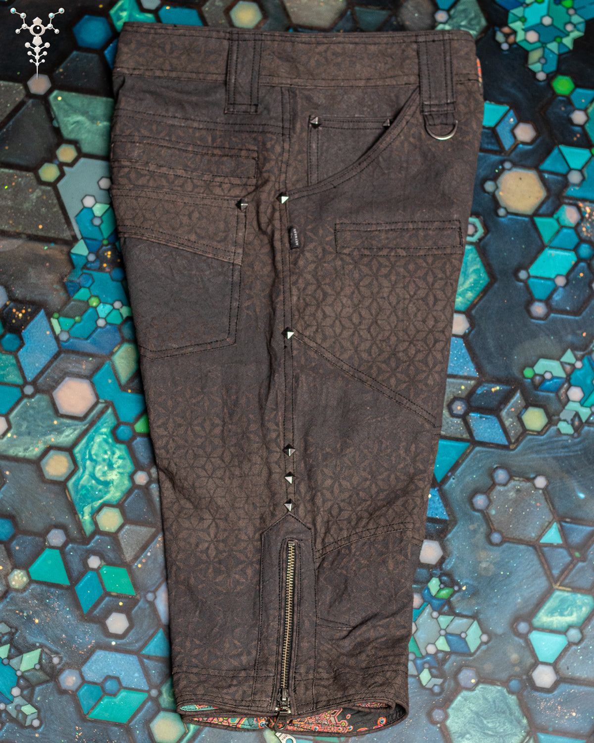 Corsaire Men / Organic Hemp Woven Thick Veg Dye Veg Print - Charcoal SANDSOTIME